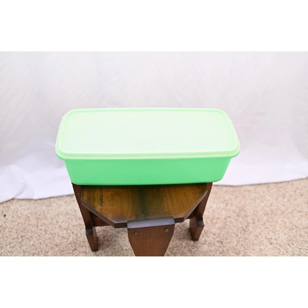 Vintage Tupperware 782 Green Rectangle Vegetable Container with Drain 15x6x5